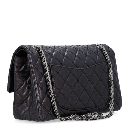 Chanel Metallic Calfskin Striped 2.55 Reissue 226 Flap Black 6 of 13