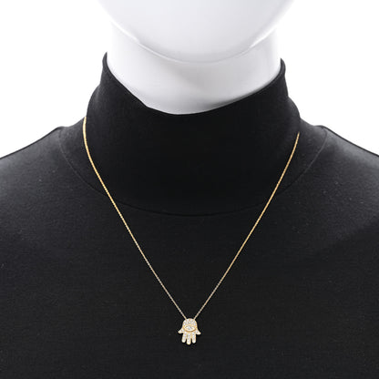 Roberto Coin 18K Yellow Gold Diamond Tiny Treasures Hamsa Pendant Necklace 2 of 5
