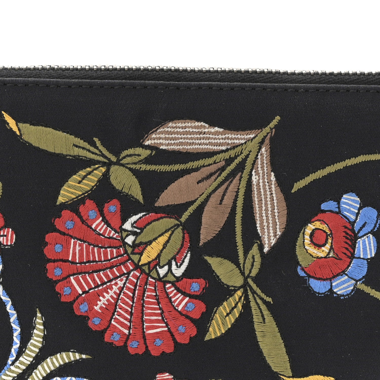 Christian Dior Satin Embroidered Floral Mini Saddle Pochette Bag