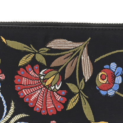 Christian Dior Satin Embroidered Floral Mini Saddle Pochette Bag Black 8 of 12