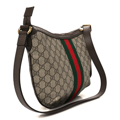 Gucci GG Supreme Monogram Web Small Ophidia Half Moon Hobo Brown 3 of 11