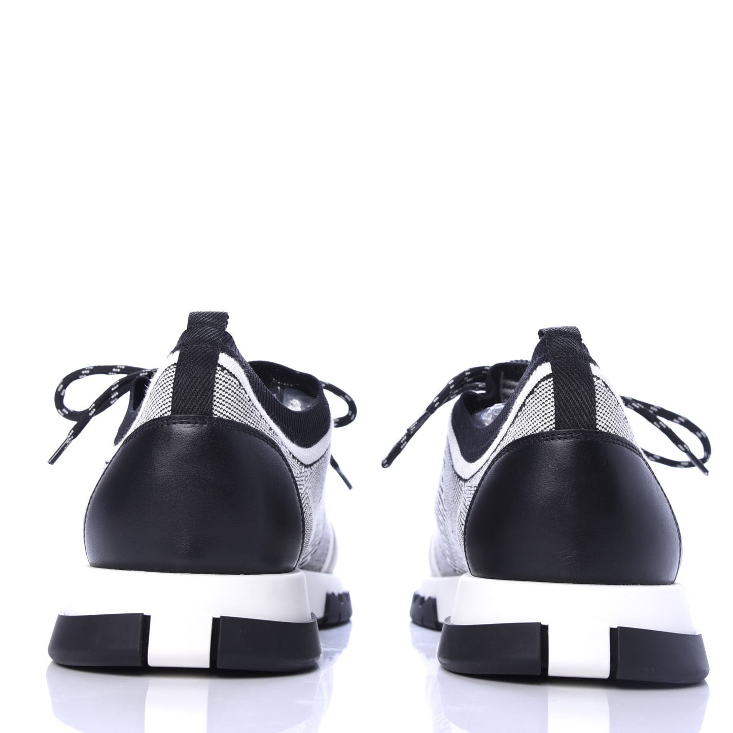 Knit Goatskin Mens Addict Sneakers 46 Black White