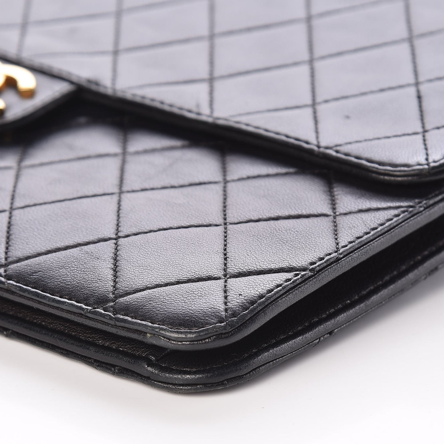 Lambskin Quilted Medium Single Flap Black