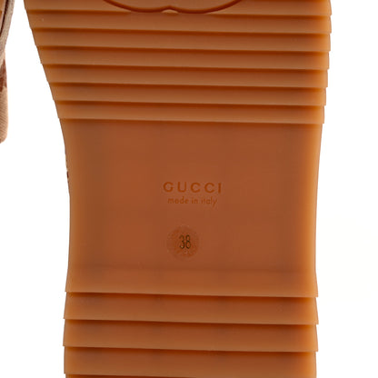 Gucci Canvas GG Monogram Angelina Platform Slide Sandals 38 Beige Ruggine 6 of 8
