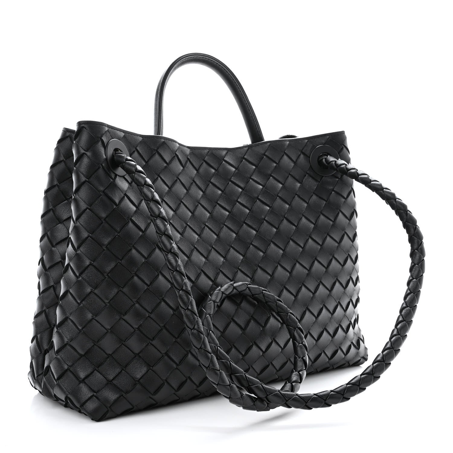 Bottega Veneta Nappa Intrecciato Medium Andiamo Shoulder Bag Black 3 of 10