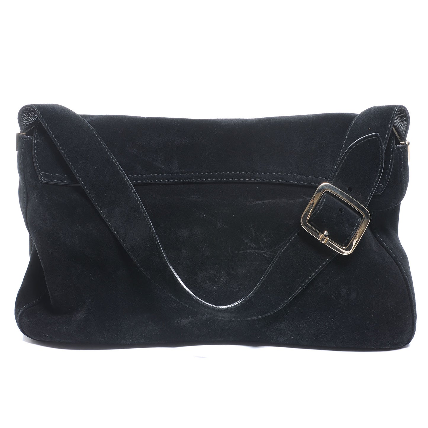 Suede G Square Medium Shoulder Bag Black