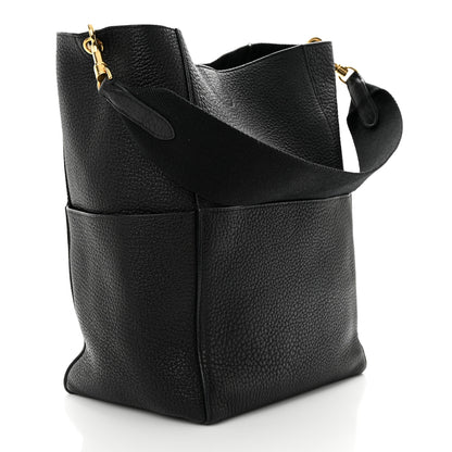 Celine Soft Grained Calfskin Sangle Bucket Bag Black 3 of 12