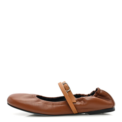 Hermes Nappa Calfskin Jolly Ballerina Flats 38.5 Gold Naturel 1 of 10