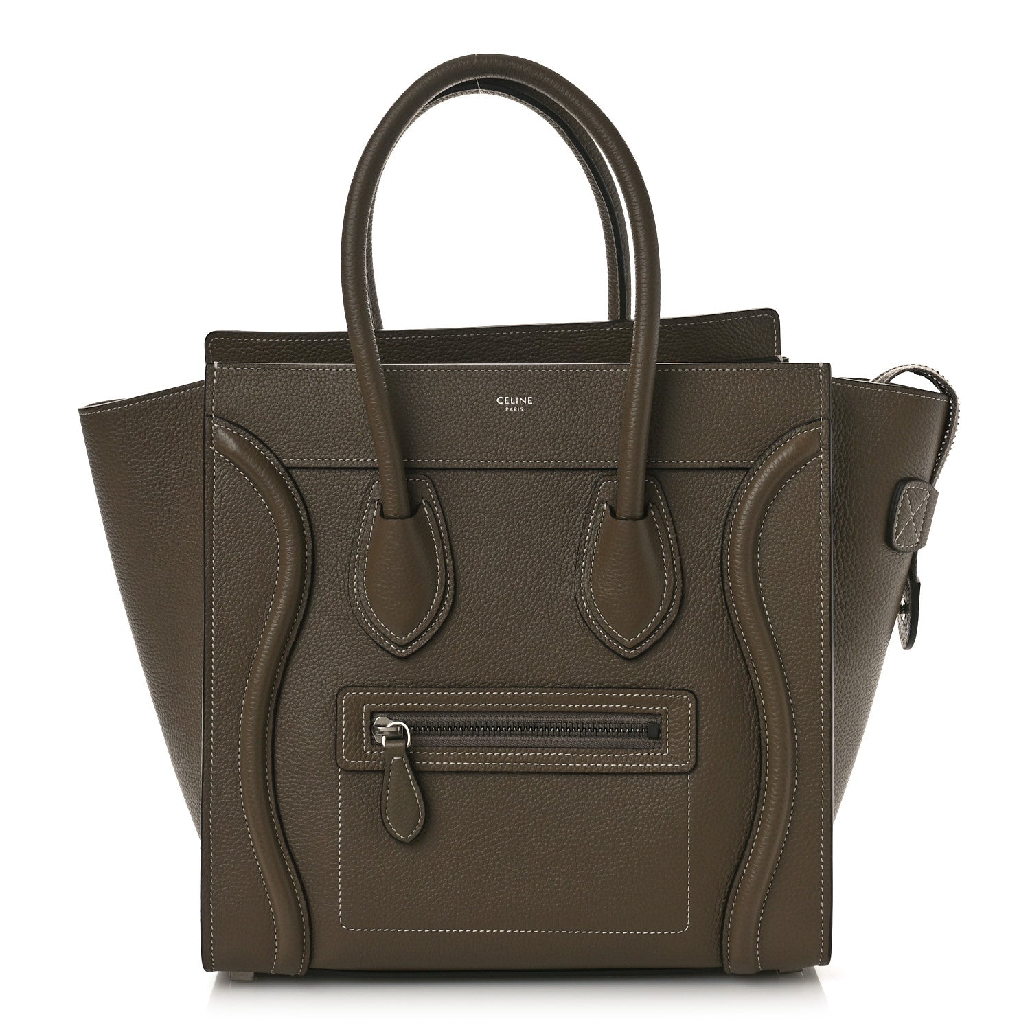 Celine Drummed Calfskin Micro Luggage Souris 1 of 8