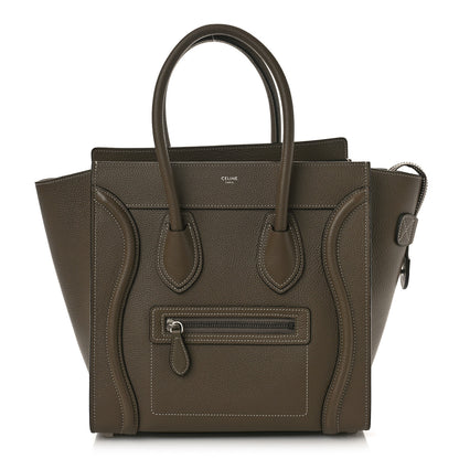 Celine Drummed Calfskin Micro Luggage Souris 1 of 8