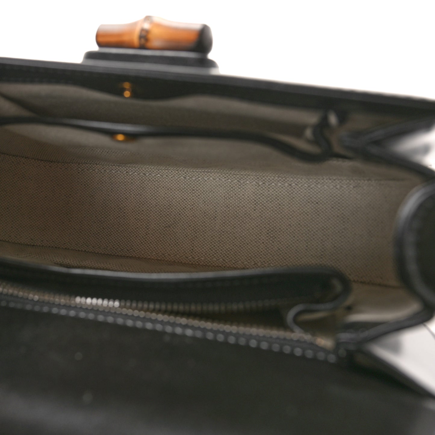 Boarded Dyana Lux Calfskin Web Small Bamboo 1947 Top Handle Bag Black