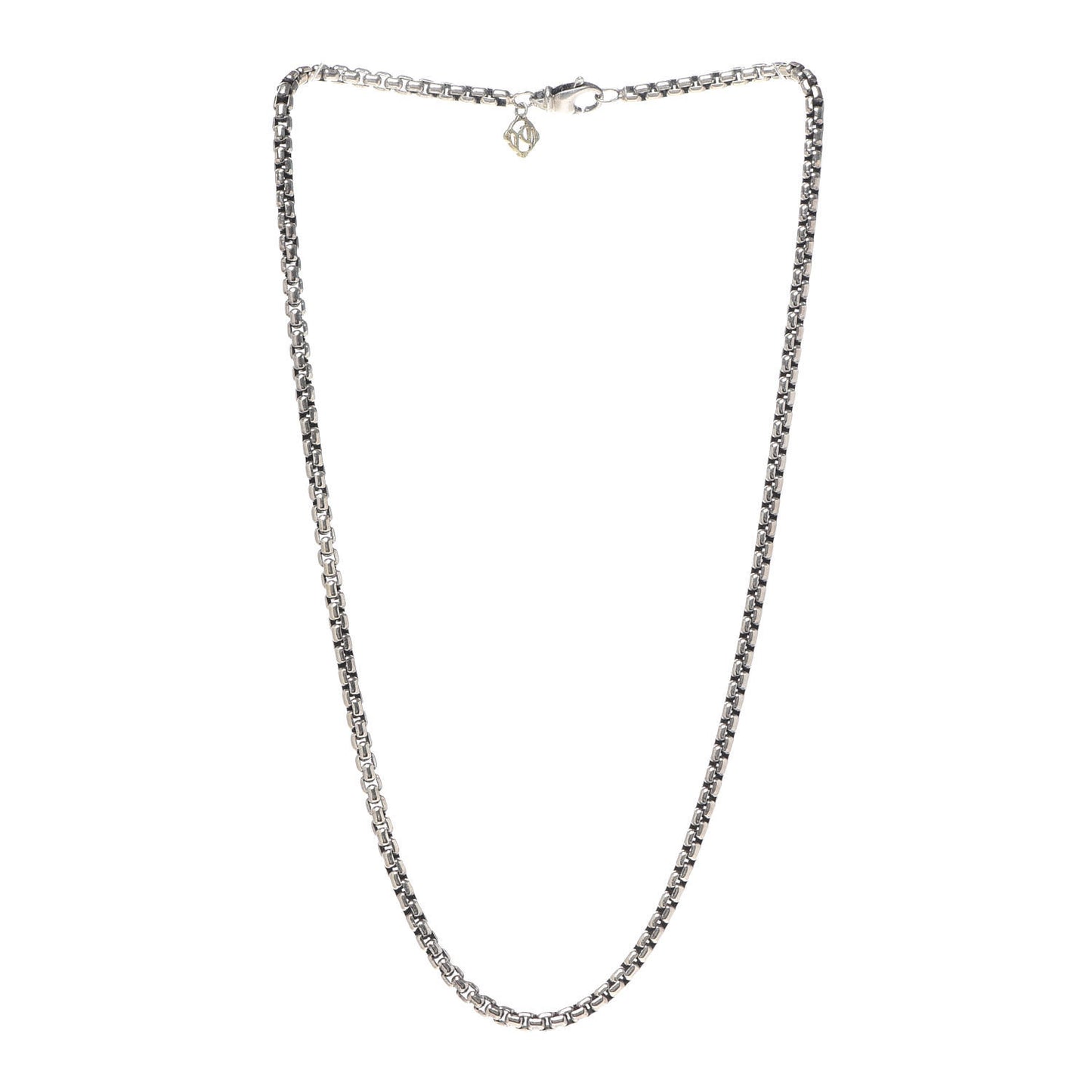 Sterling Silver 14K Yellow Gold 3.6mm Box Chain Necklace 18"