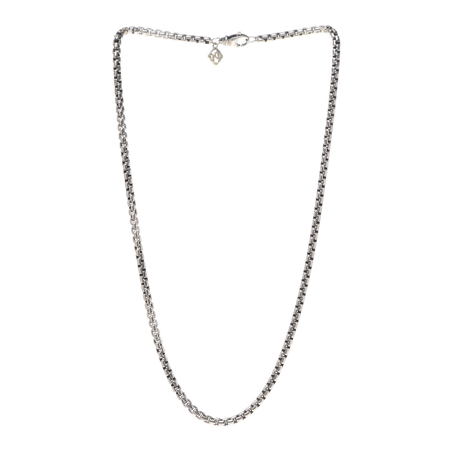 David Yurman Sterling Silver 14K Yellow Gold 3.6mm Box Chain Necklace 18" 3 of 5