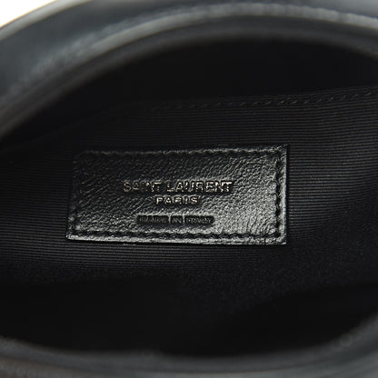 Saint Laurent Calfskin Matelasse Chevron Round Vinyle Camera Bag Black 6 of 9