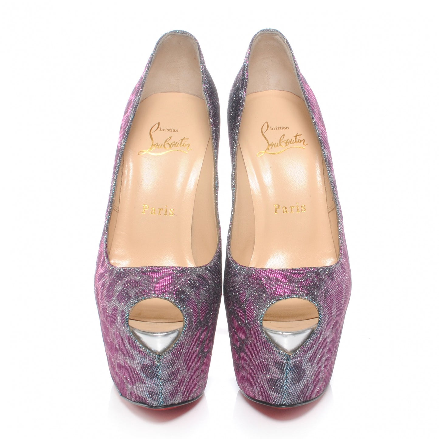 Lame Leopard Highness 160 Pumps 36.5 Turquoise Violet