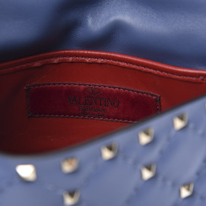 Valentino Garavani Lambskin Small Rockstud Spike Shoulder Bag Blue 6 of 9