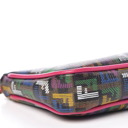 Fendi Zucchino Spalmati FF Multicolor Pochette Tobacco Multicolor Fuchsia 9 of 12