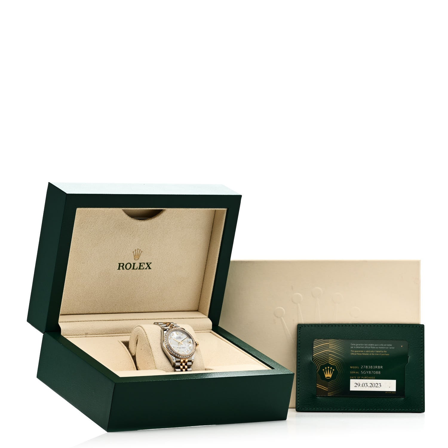 Rolex Stainless Steel 18K Yellow Gold Diamond Bezel Mother of Pearl 31mm Oyster Perpetual Datejust Watch 278383RBR 5 of 5