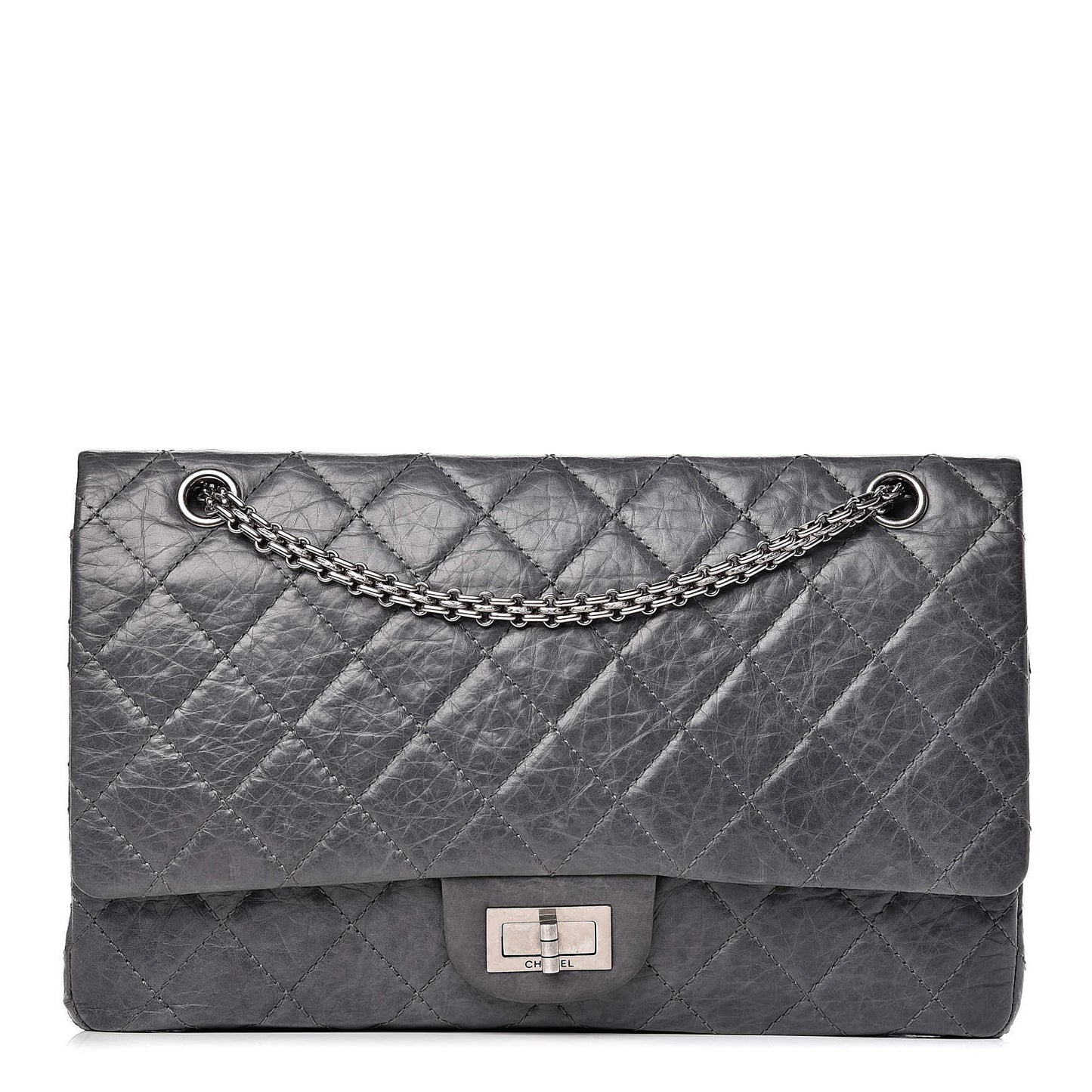 Aged Calfskin Quilted 50th Anniversary 2.55 Reissue 227 Flap Grey