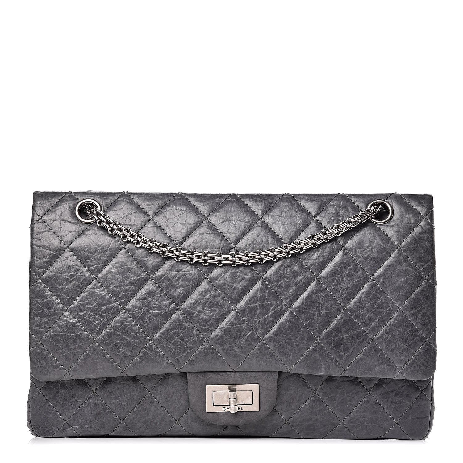 Chanel Aged Calfskin Quilted 50th Anniversary 2.55 Reissue 227 Flap Grey 1 of 14