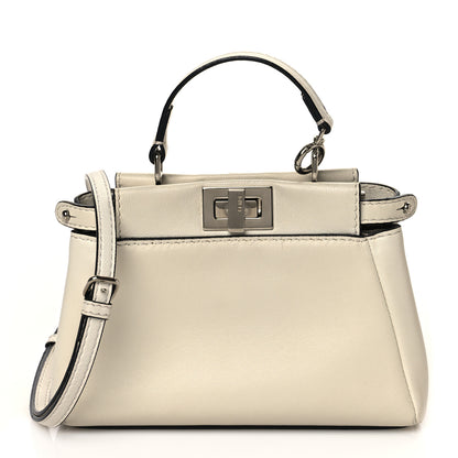 Fendi Shiny Nappa Micro Peekaboo Iconic Satchel White 1 of 11