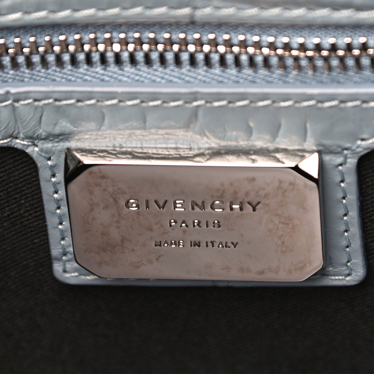 Givenchy Crocodile Embossed Briefcase Light Blue 6 of 9