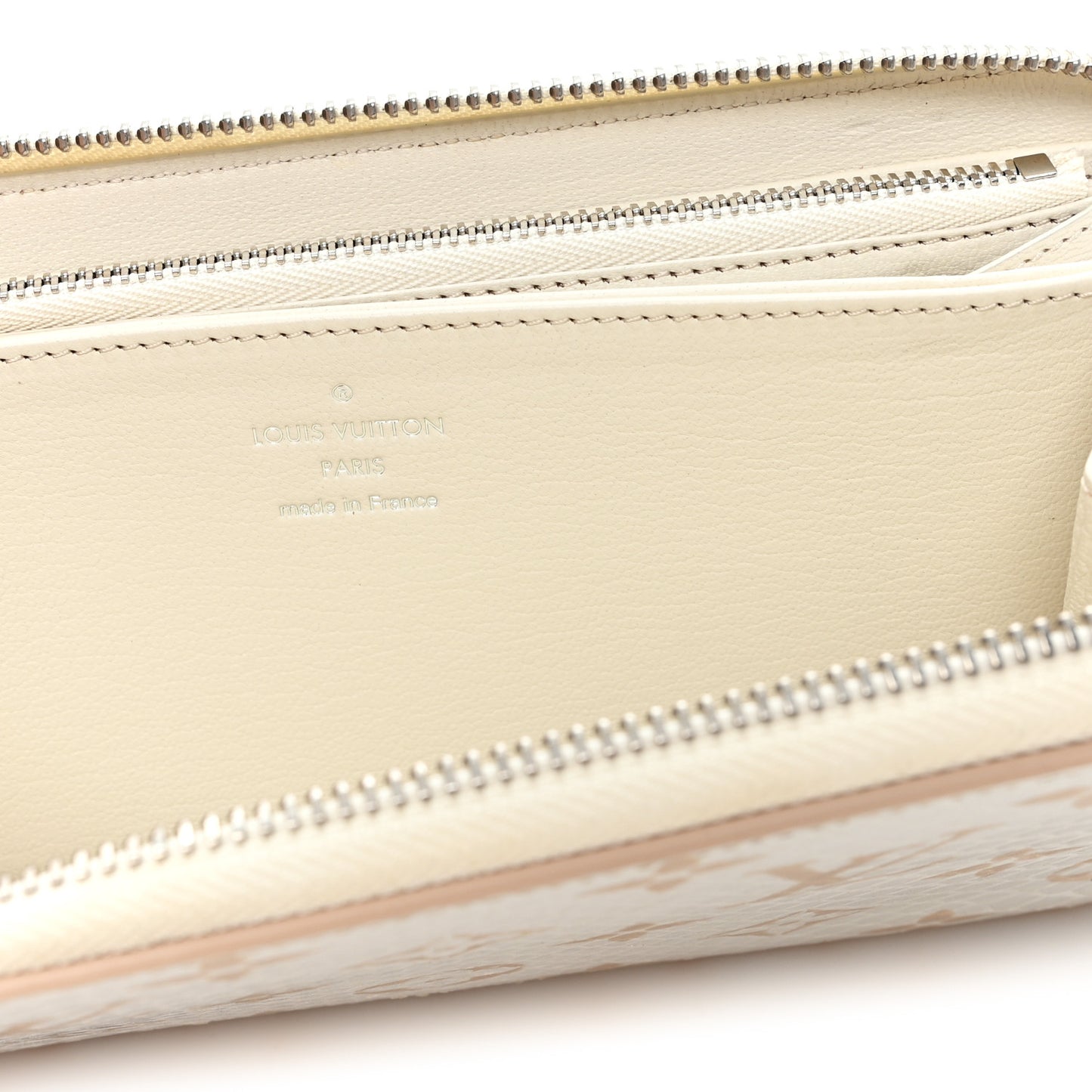 Snakeskin Monogram Zippy Padlock Wallet White