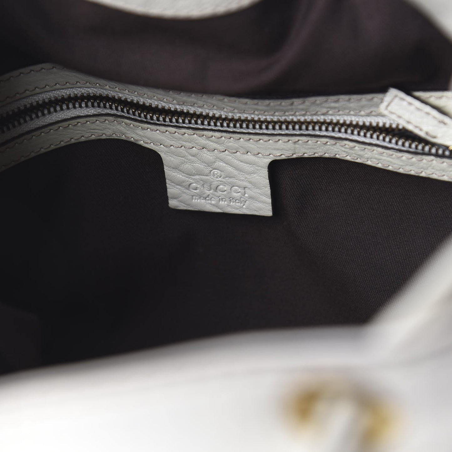 Monogram Medium Interlocking Icon Shoulder Bag White