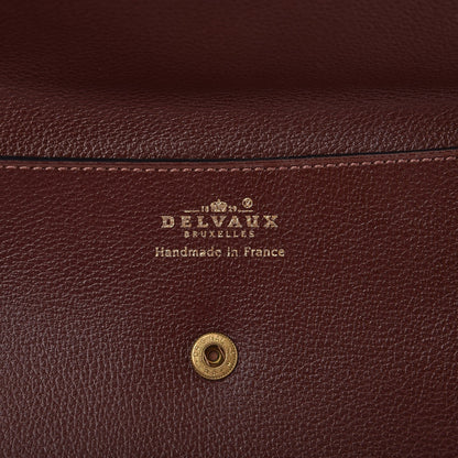 Delvaux Grained Calfskin Envelope Clutch Brown 6 of 7