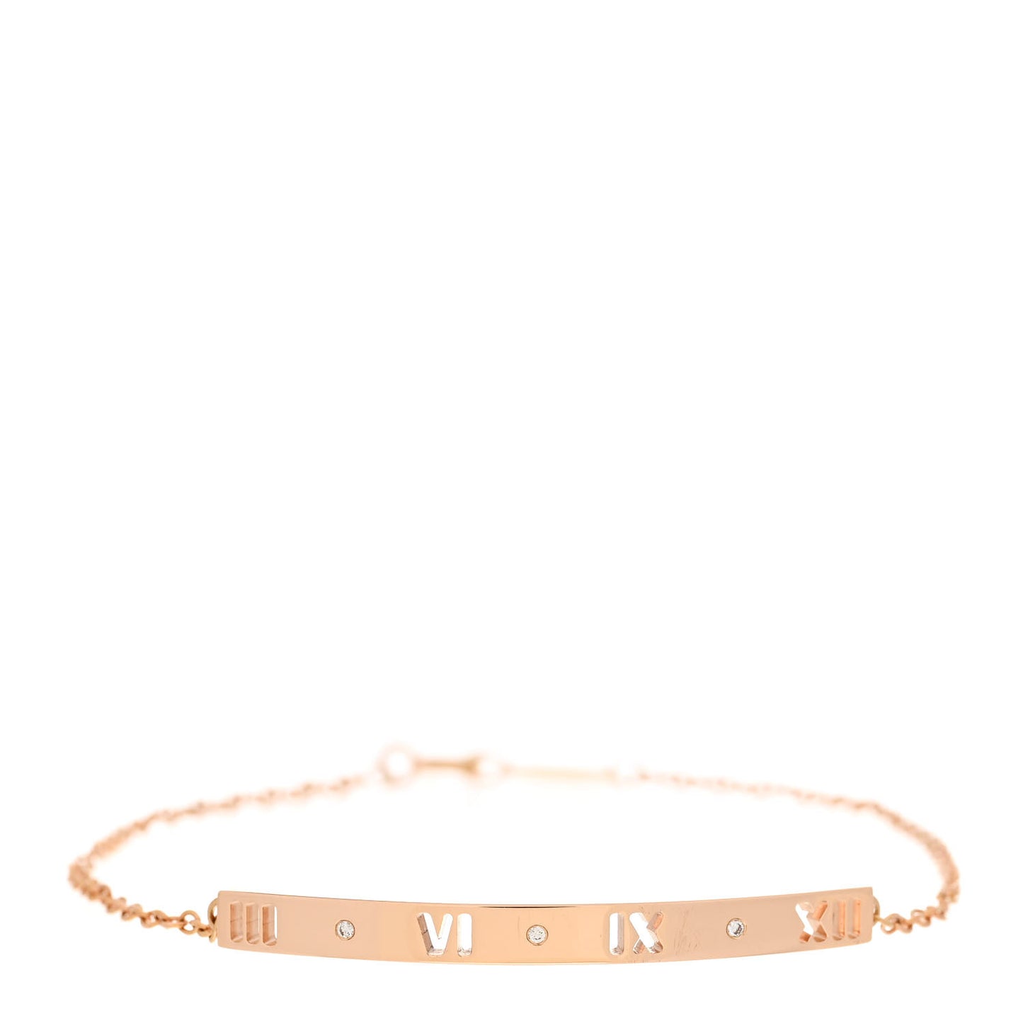18K Rose Gold Diamond Atlas Bar Pierced Bracelet