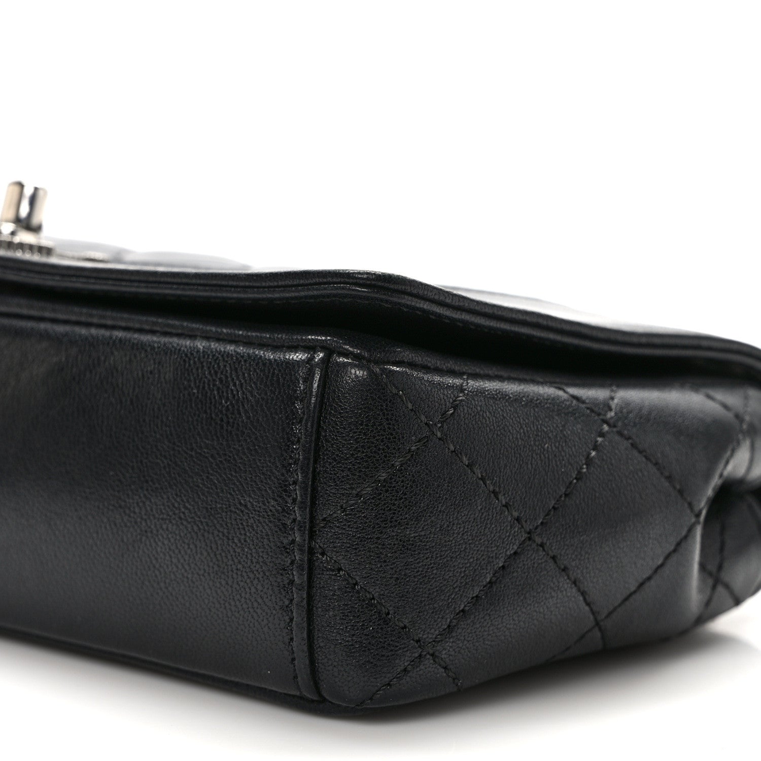 Chanel Sheepskin Quilted Medium Vintage Mademoiselle Flap Black 9 of 10