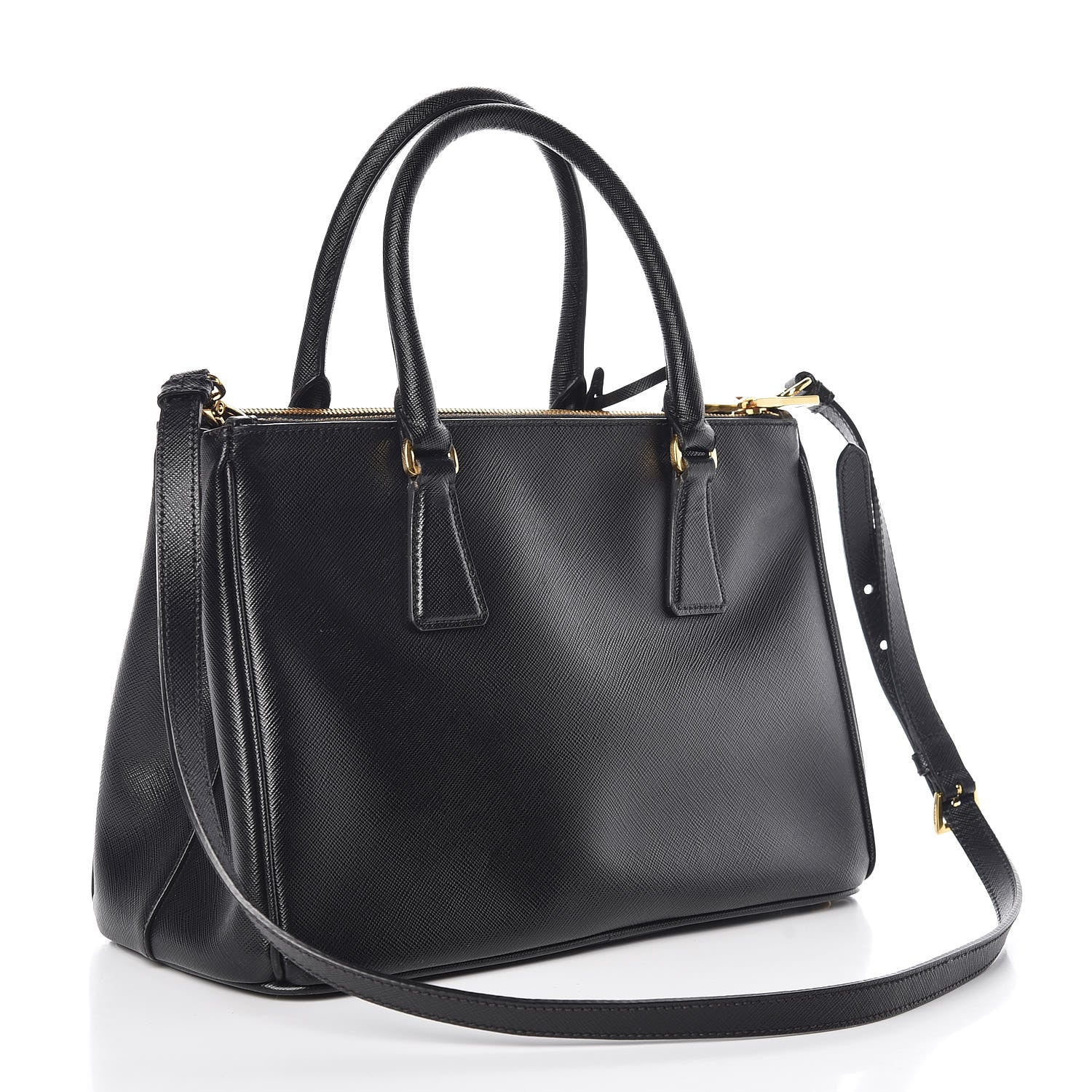 Prada Saffiano Small Galleria Double Zip Tote Black 4 of 10