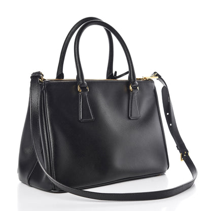 Prada Saffiano Small Galleria Double Zip Tote Black 4 of 10