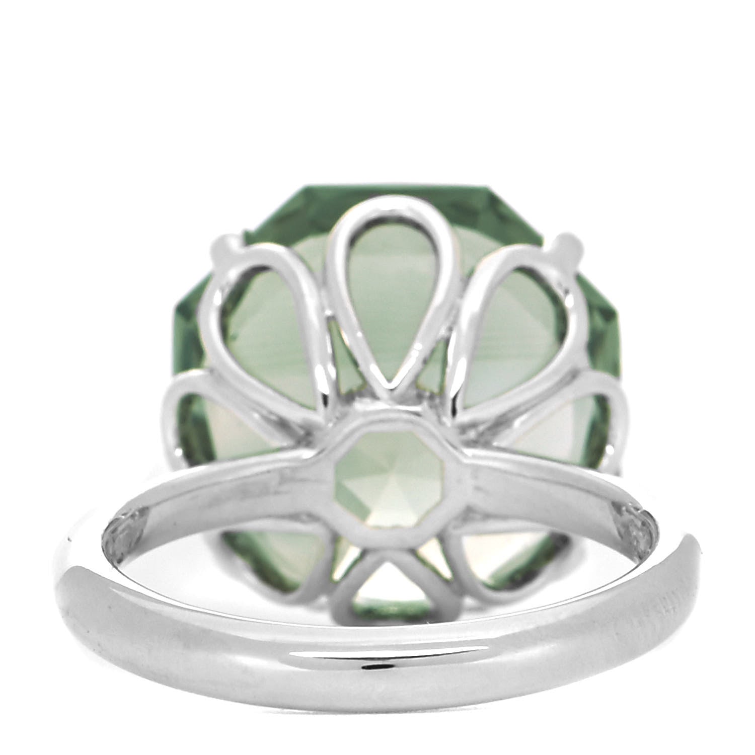 Tiffany Sterling Silver Green Quartz Octagonal Sparklers Cocktail Ring 47 4 3 of 5