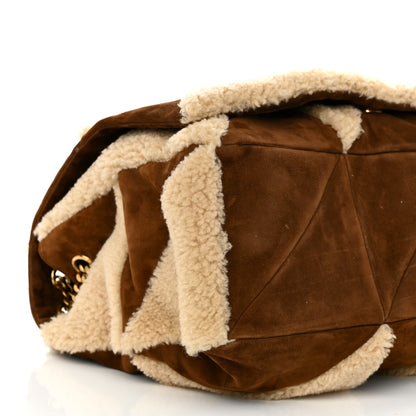 Saint Laurent Suede Shearling Patchwork Monogram Giant Jamie Brown Beige 11 of 12