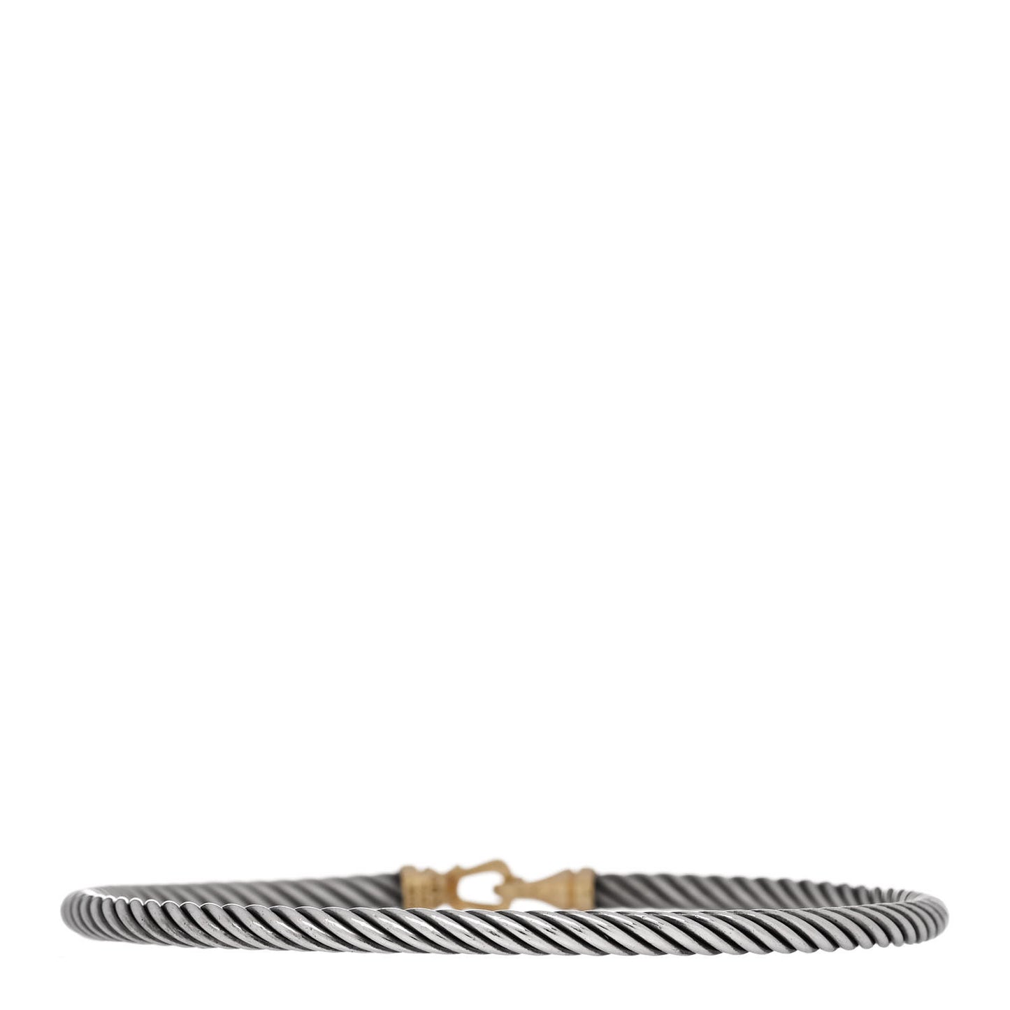 Sterling Silver 18K Yellow Gold 3mm Cable Buckle Bracelet