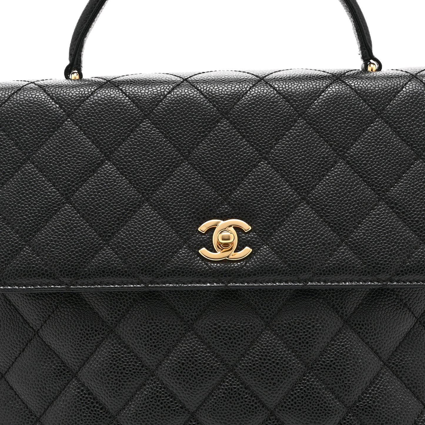 Caviar Quilted Jumbo Kelly Flap Black