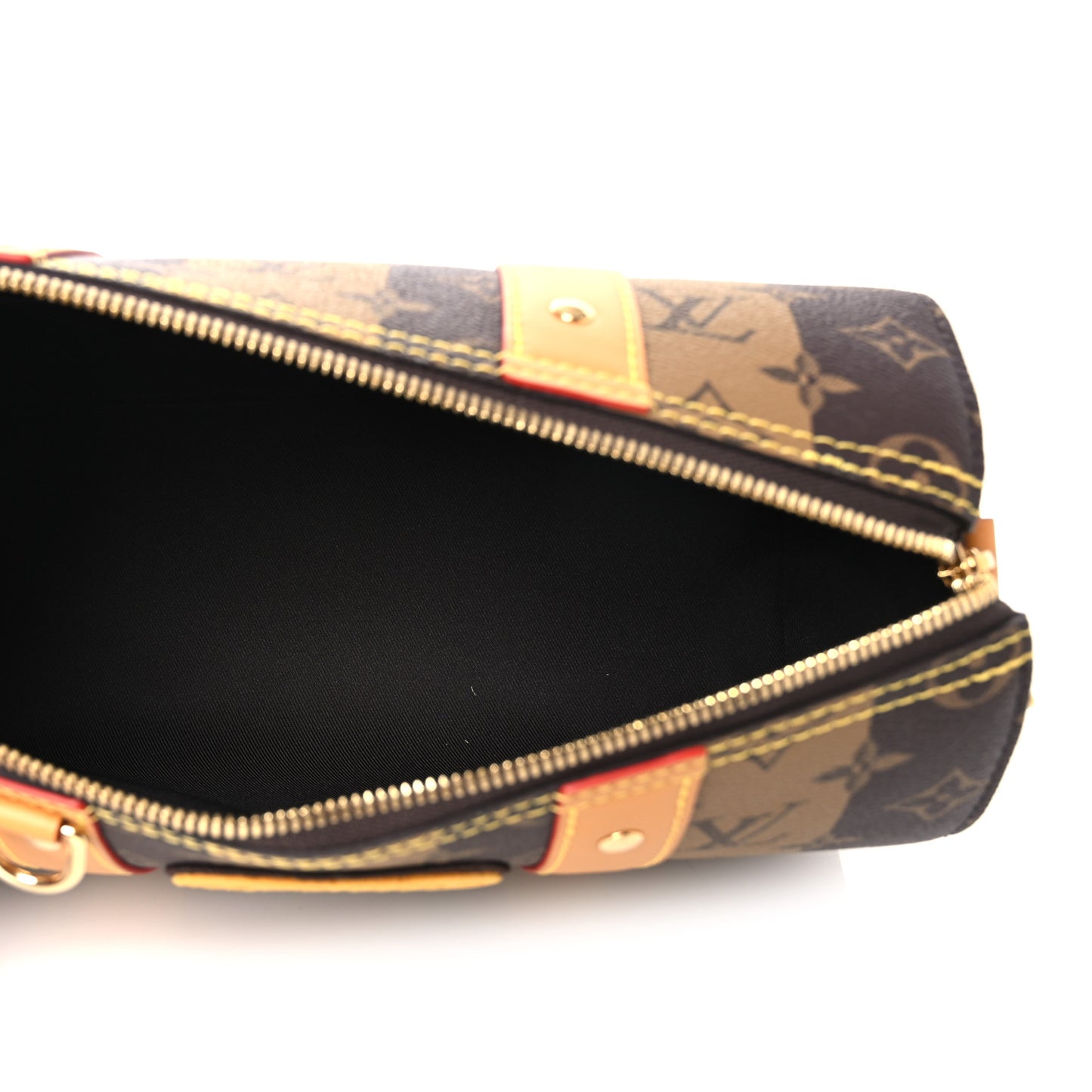 X NIGO Reverse Monogram Stripes City Keepall Bandouliere Brown