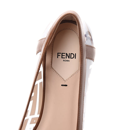 Fendi PVC Calfskin FF Colibri Ballerina Flats 36.5 White Cuoio 6 of 7