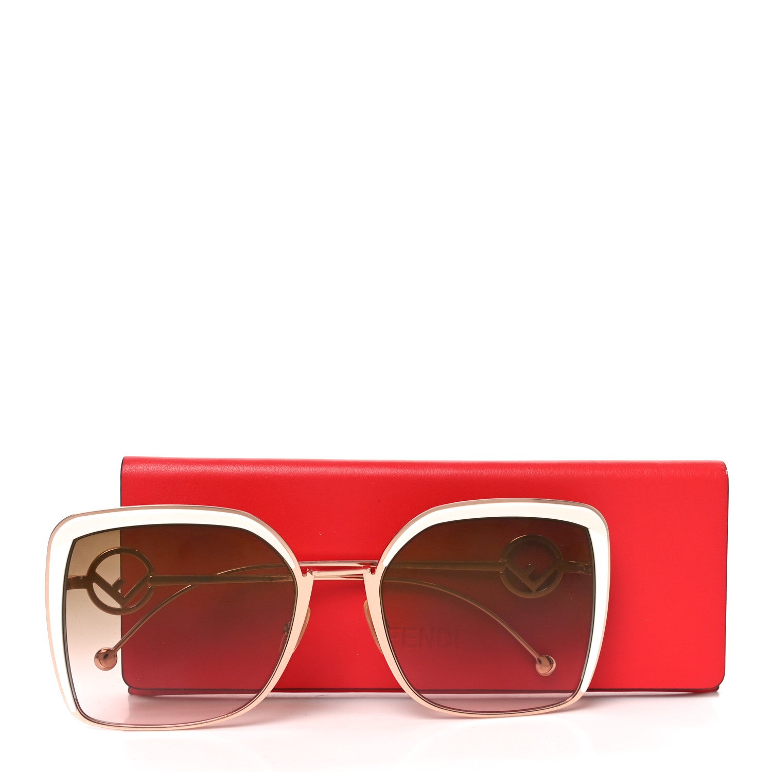 Fendi Metal Acetate F is Fendi Square Sunglasses FF 0294/S Rose Gold 7 of 7