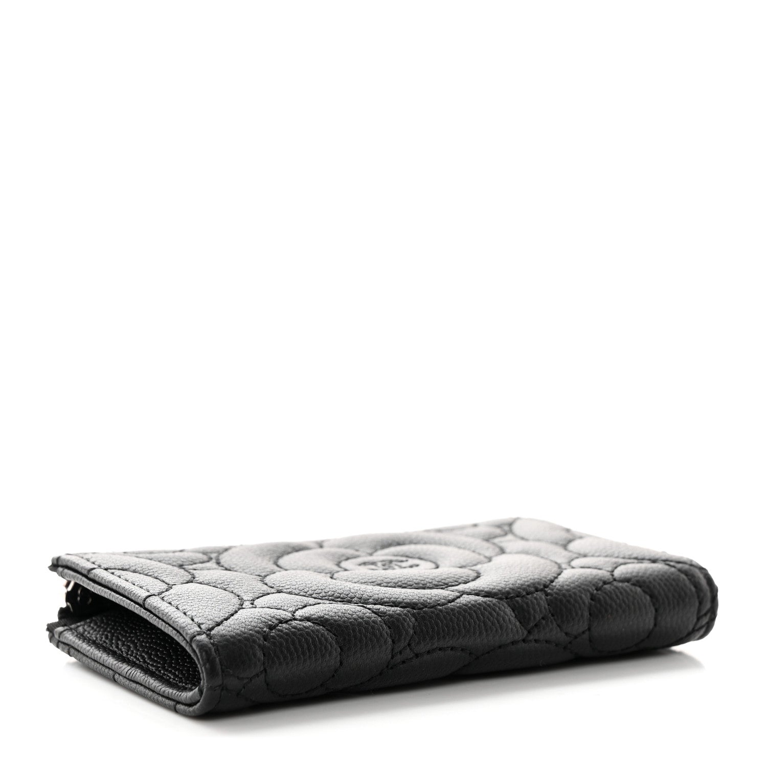 Chanel Caviar Camellia Quilted Key Holder Case Black 4 of 8