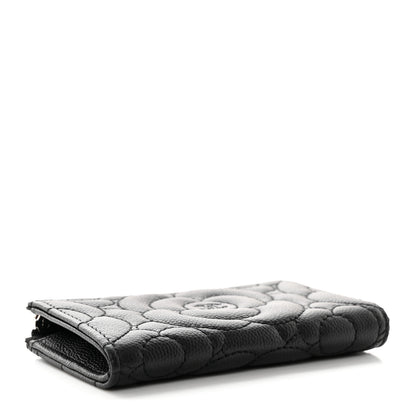 Chanel Caviar Camellia Quilted Key Holder Case Black 4 of 8