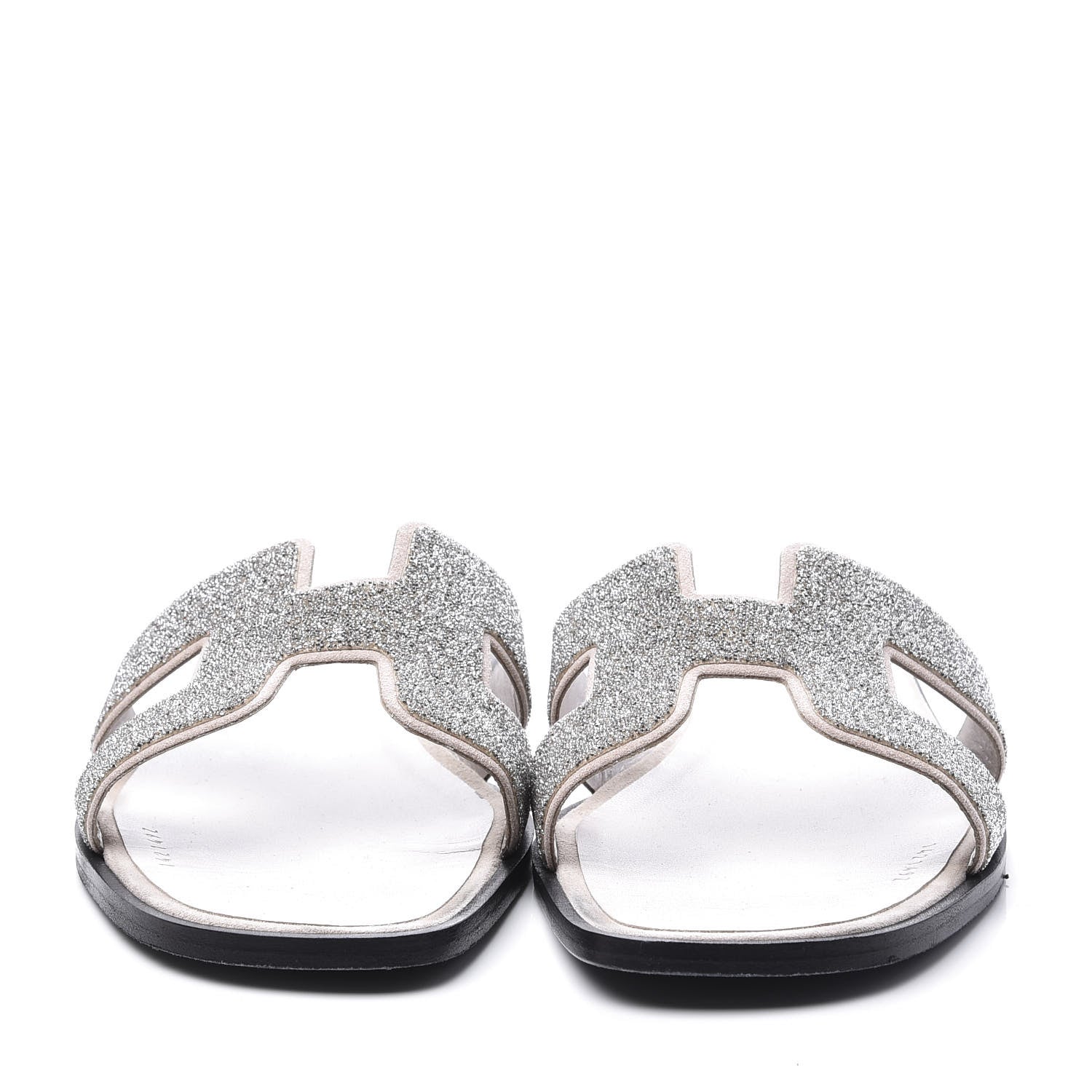 Hermes Suede Goatskin Crystal Powder Oran Sandals 40 3 of 10