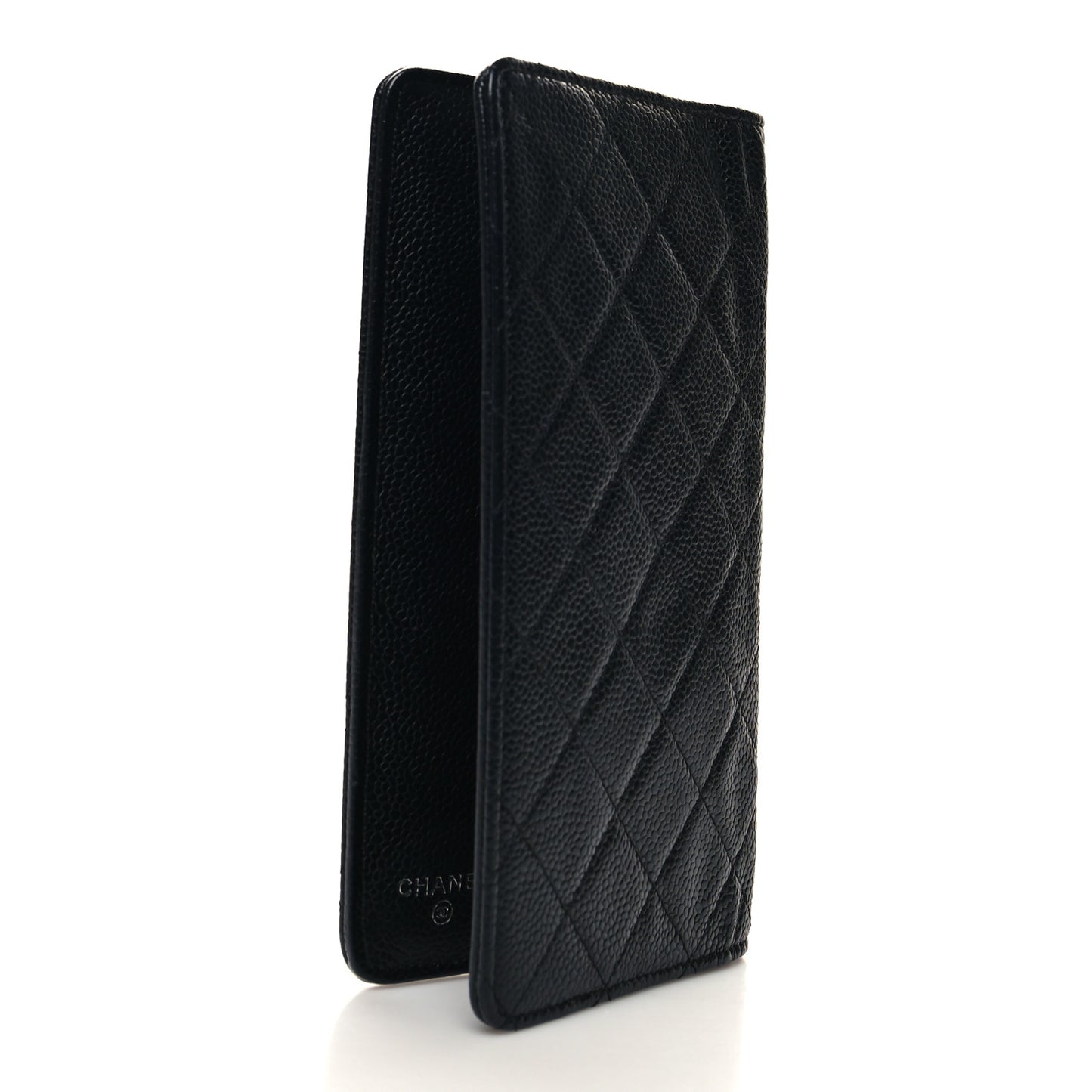 Caviar Quilted Medium Agenda Cover Black