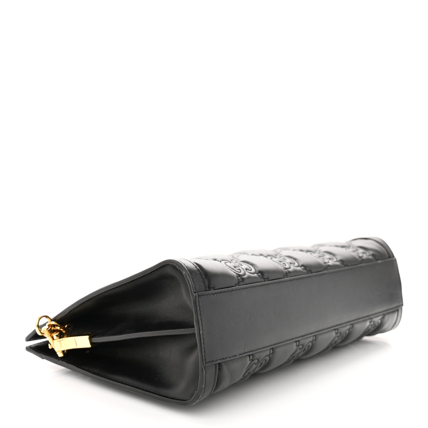 Calfskin GG Matelasse Medium Slim Chain Shoulder Bag Black Natural