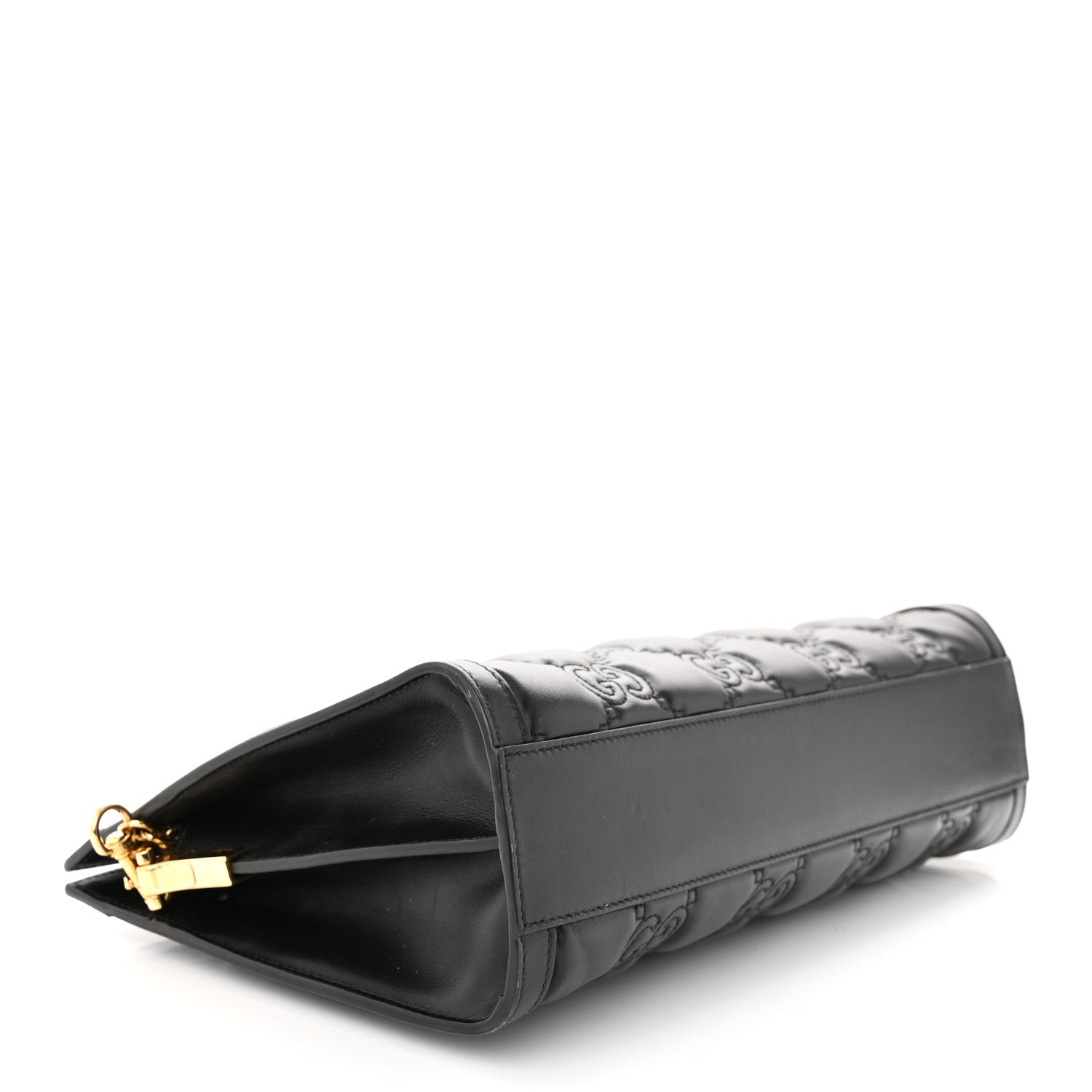 Gucci Calfskin GG Matelasse Medium Slim Chain Shoulder Bag Black Natural 4 of 14