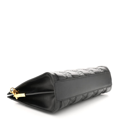 Gucci Calfskin GG Matelasse Medium Slim Chain Shoulder Bag Black Natural 4 of 14