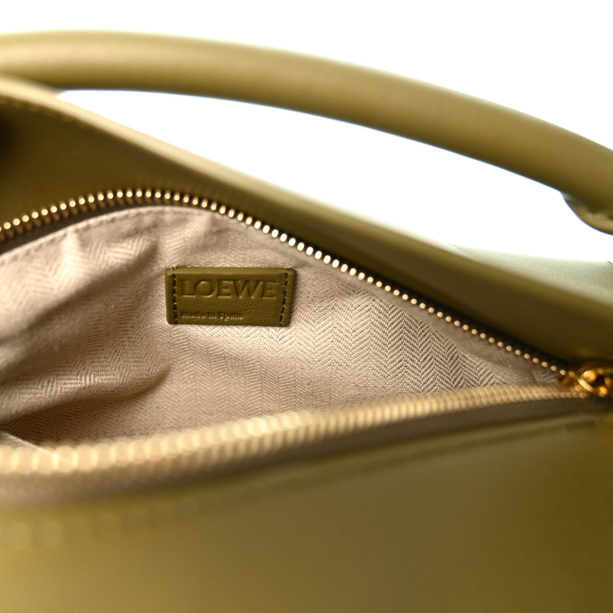 Calfskin Small Puzzle Edge Bag Olive Abyss Blue
