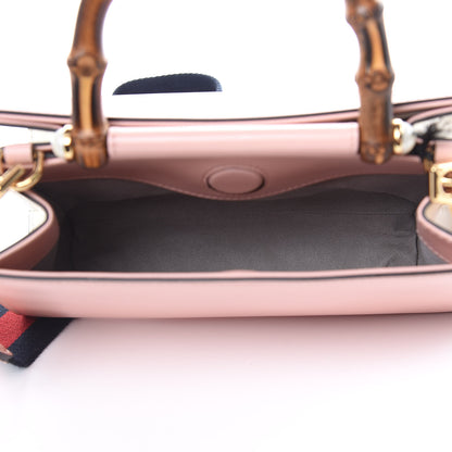 Gucci Nappa Bamboo Web Mini Nymphaea Top Handle Bag Perfect Pink Mystic White 5 of 10