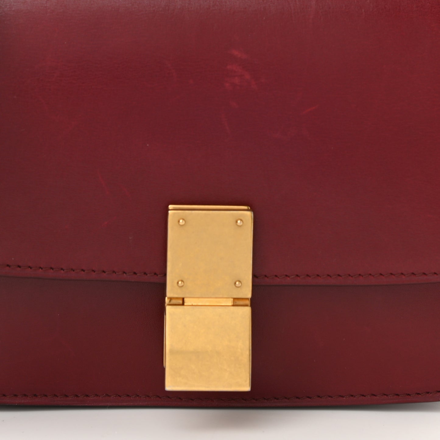 Box Calfskin Small Classic Box Flap Bag Red